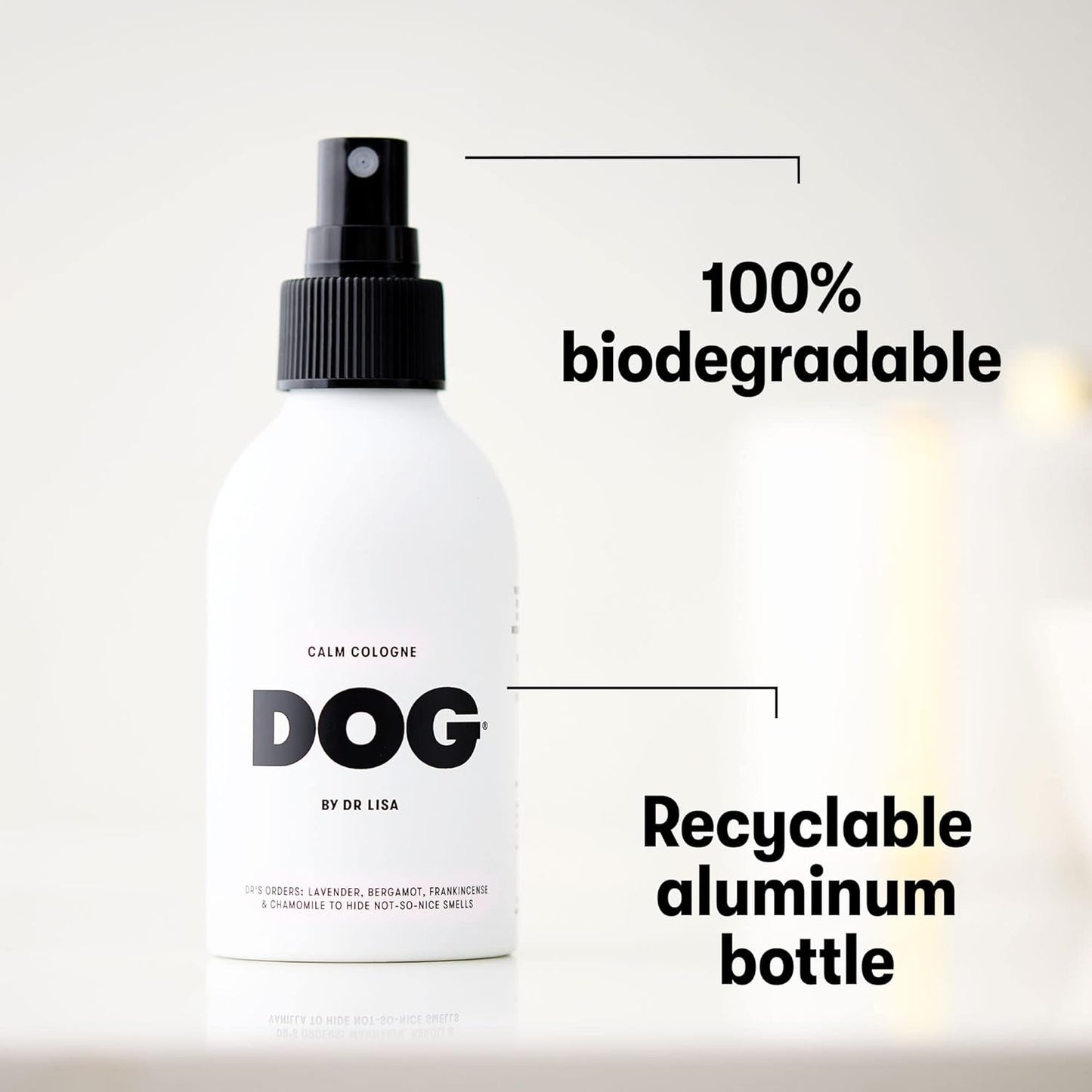 DOG by Dr Lisa - Spring Cologne - With Rose Geranium and Orange - Natural Dog Perfume - Pet Deodorant Spray - Plant-Based Essential Oils - Vegan - 4.2oz