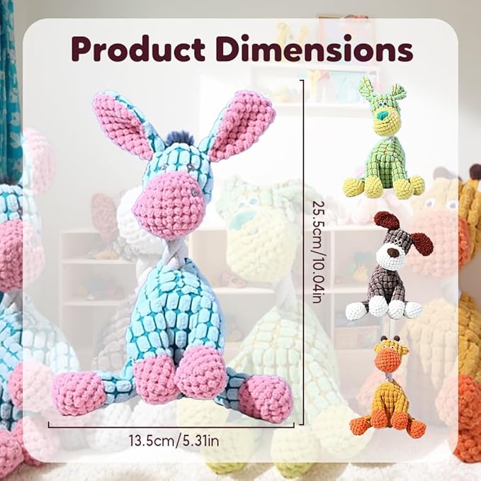 Indestructible Dog Toy, 2026 New Dog Plush Toys for Aggressive Chewers, Squeaky Chew Toy for Small, Medium and Large Dogs (Green)