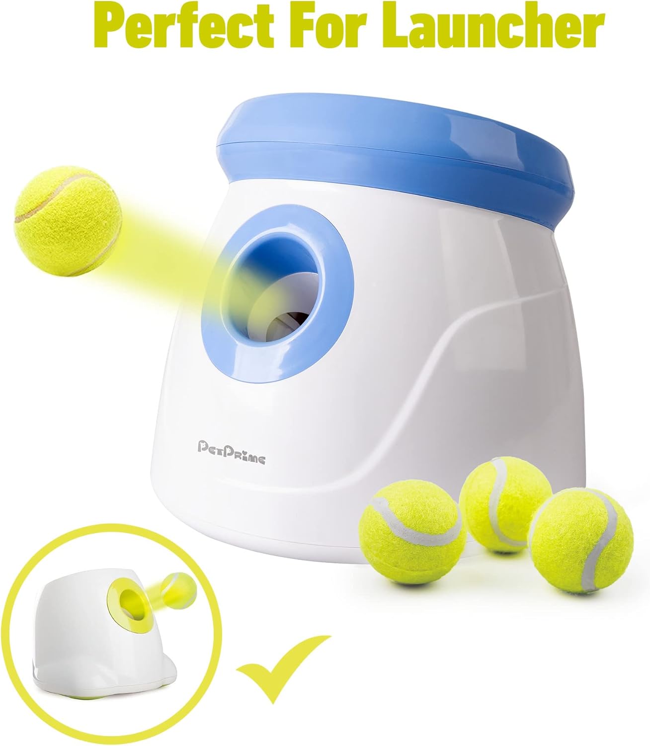 Pet Prime Dog Toy Tennis Ball 6 Pcak 2 Inch for Automatic Ball Lanucher Interactive Pet Balls for Exercise Training Play Fetch for Small to Meidum Breed