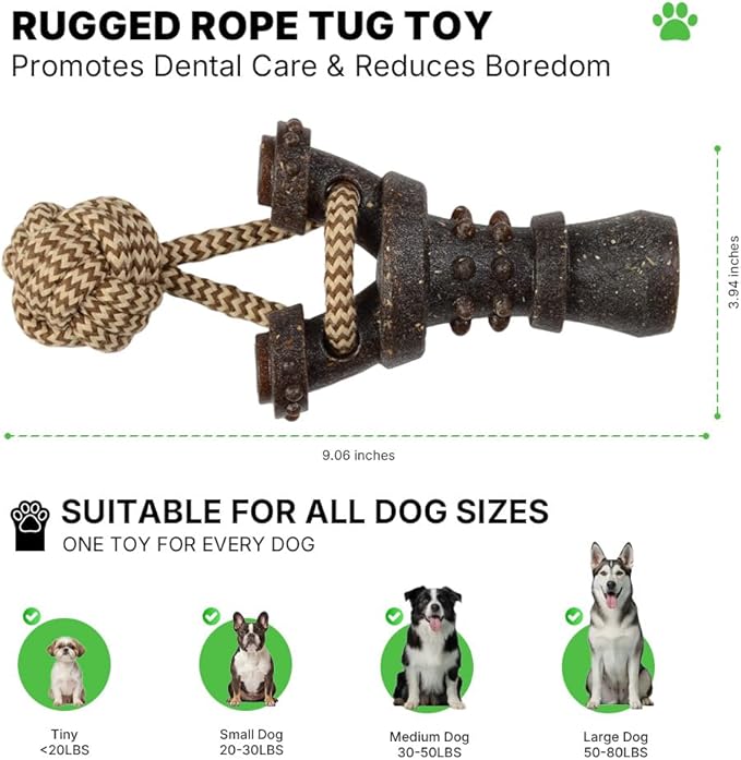 Rugged Rope Tug Toy for Multiple Dogs - Durable Chew Toy Promotes Dental Care and Reduces Boredom