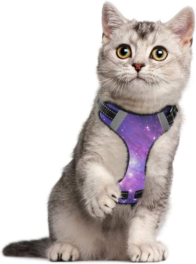 xigua Galaxy Dog Harness, No Pull Pet Vest Harness Reflective Breathable Small & Medium Dog Harness with Nylon Handle