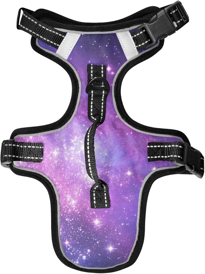 xigua Galaxy Dog Harness, No Pull Pet Vest Harness Reflective Breathable Small & Medium Dog Harness with Nylon Handle
