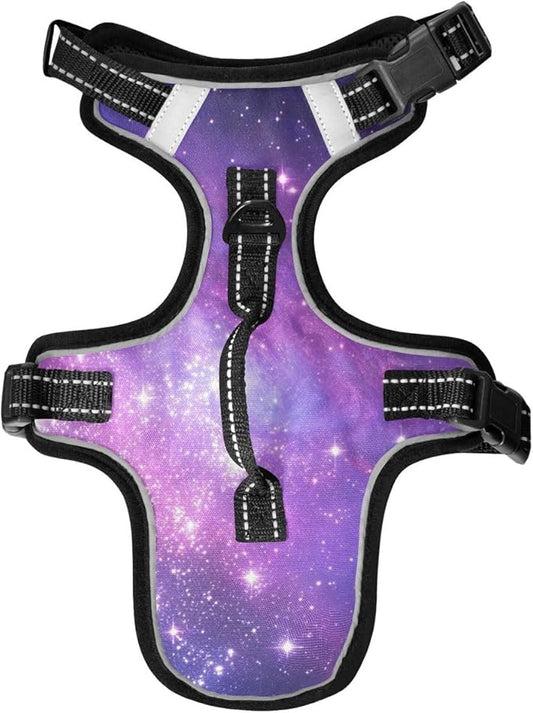 xigua Galaxy Dog Harness, No Pull Pet Vest Harness Reflective Breathable Small & Medium Dog Harness with Nylon Handle