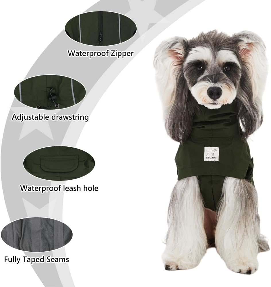 Waterproof Dog Raincoat, Hooded Raincoat for Dachshund Whippet Small Medium Large Dogs, Adjustable Dog Rain Coat Jacket (07(chest24.5-28.5, back20-23''))