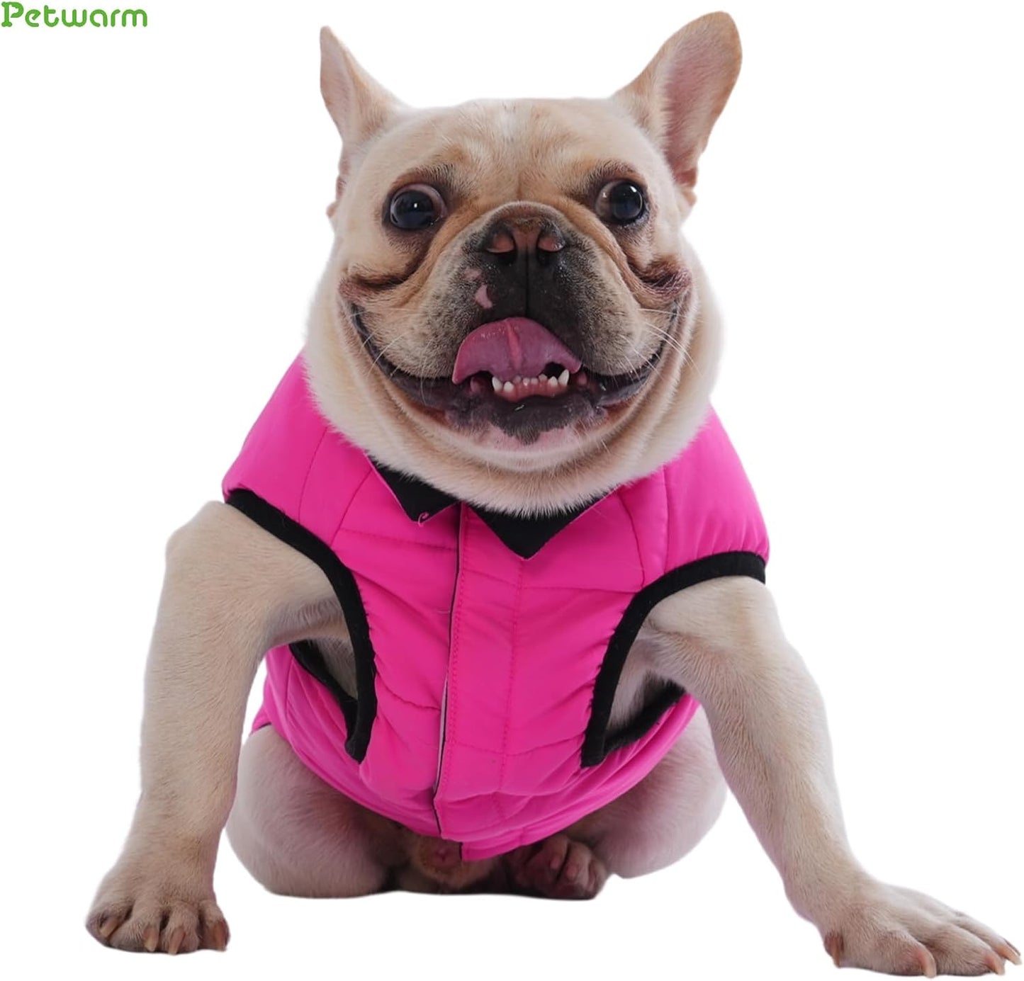 PetWarm Reversible Dog Winter Coat, Windproof Dog Puffer Vest, Soft Vest for Dogs with Hook-and-Loop Strap for Easy Dressing, Waterproof Coat for Dogs with Adjustable Fit, Pink, XL