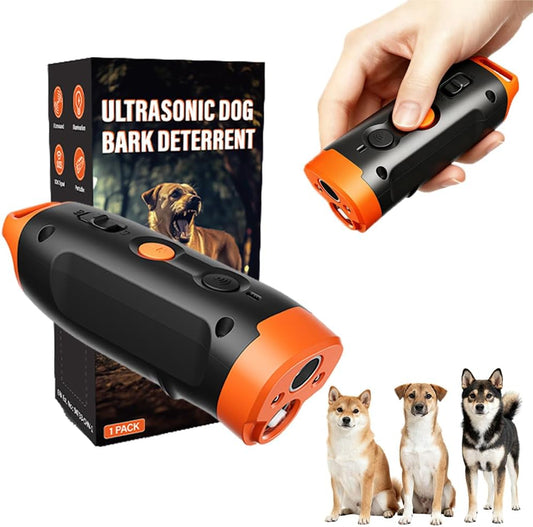 Ultrasonic Dog Bark Deterrent and Training Device with Flashing Light Dog Whistle to Stop Barking Neighbors Pet, Anti Barking Device for Dogs Up to 39 Feet, Compact and Portable
