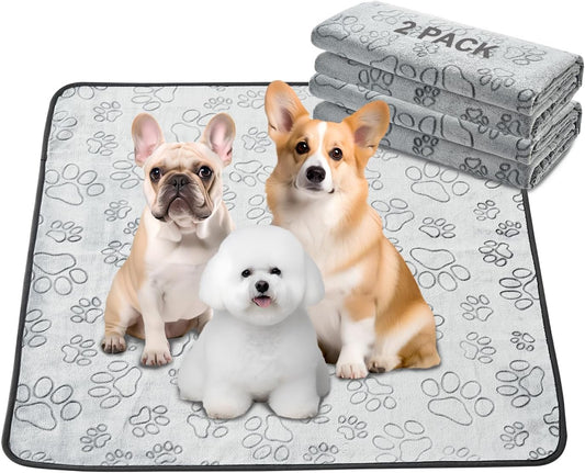 Qeils Reusable Puppy Pads, 2 Pack Washable Pee Pads for Dogs, Waterproof Non Slip Wee Wee pad, Absorbent and Leakproof Training Mats for Potty, Crate, Playpen, Bed, Sofa, 36"x 41"