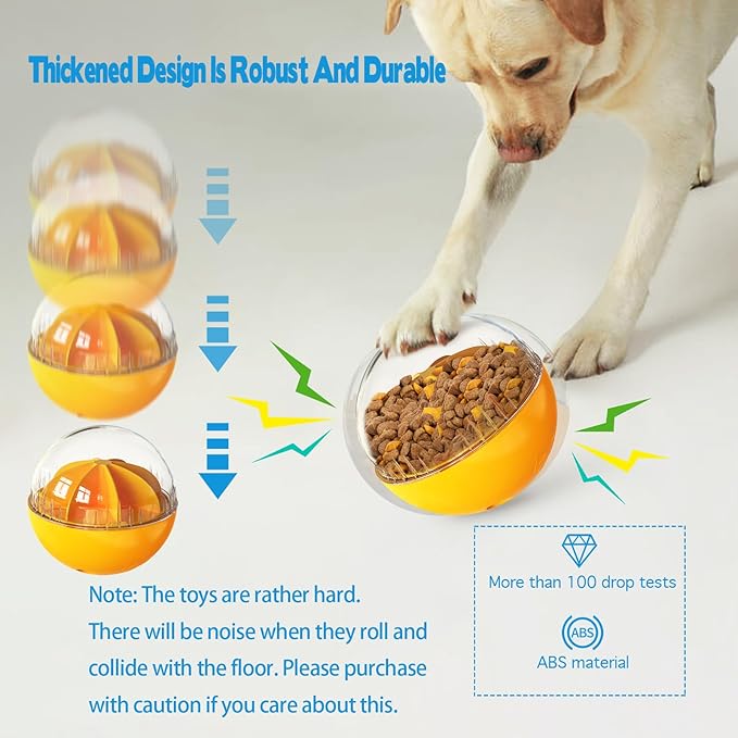 Dog Treat Ball, Interactive Squeaky Mental Stimulation Toys, Slow Feeder Puzzle Toys for Medium/Large Dog Breeds