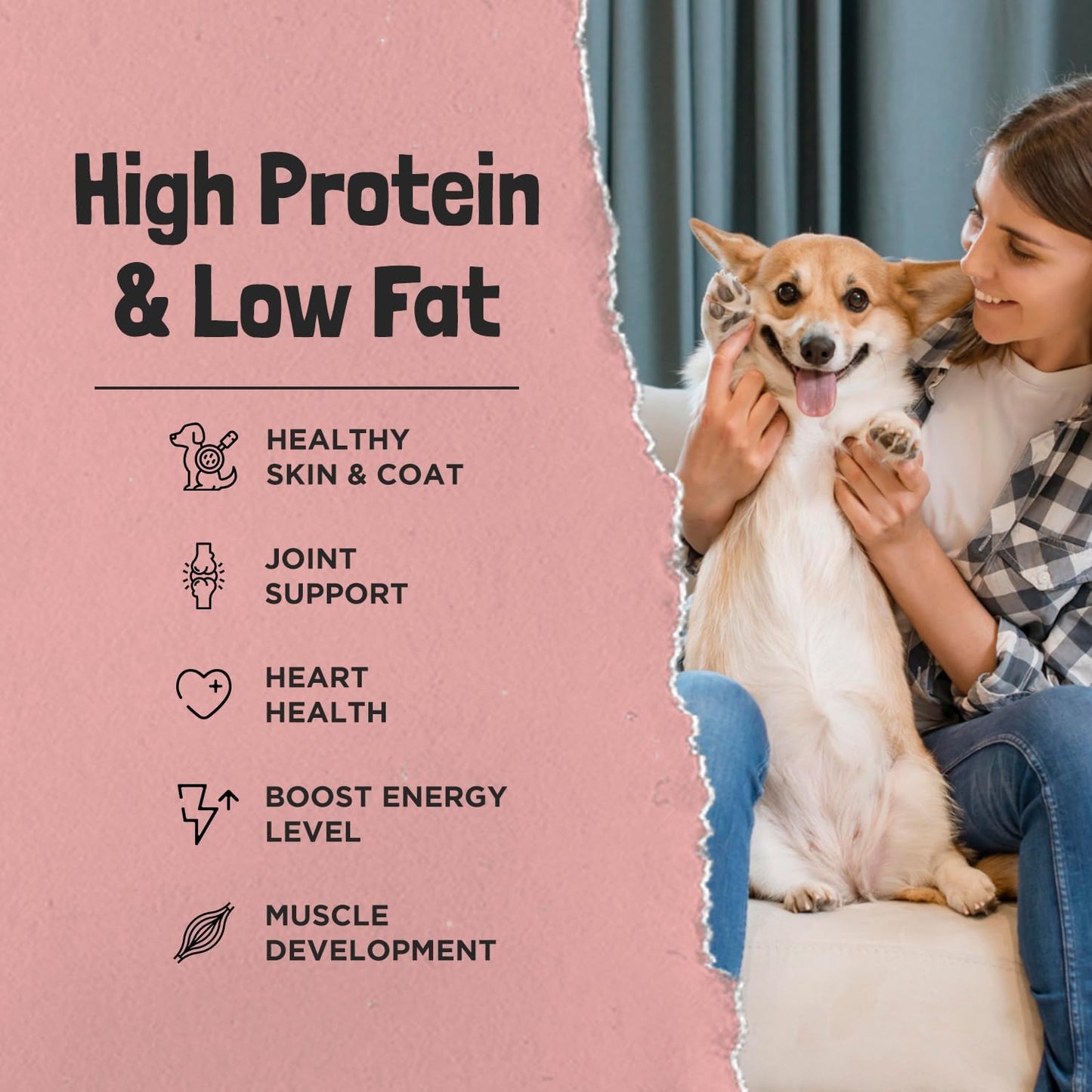 Ruff Town Dog Treats - Human Grade Beef Heart | Dehydrated Single Ingredient | High Protein, Low Fat, Hypoallergenic, Grain Free Training Treats | Ideal for All Breeds & Sizes, Made in USA(4oz)