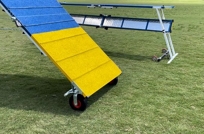 DogSport Rubber Surface Dog Agility A-Frame (7'), On-Wheel Interface is Ready, 7545RW-PU