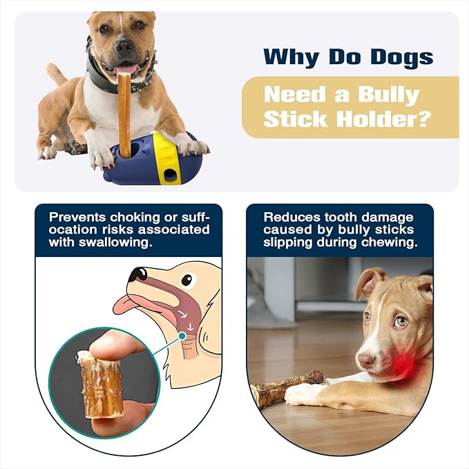 KADTC 2 in 1 Dog Bully Stick Holder & Treat Dispenser Toy - Food Dispenser Ball for Medium/Small Breed Dogs