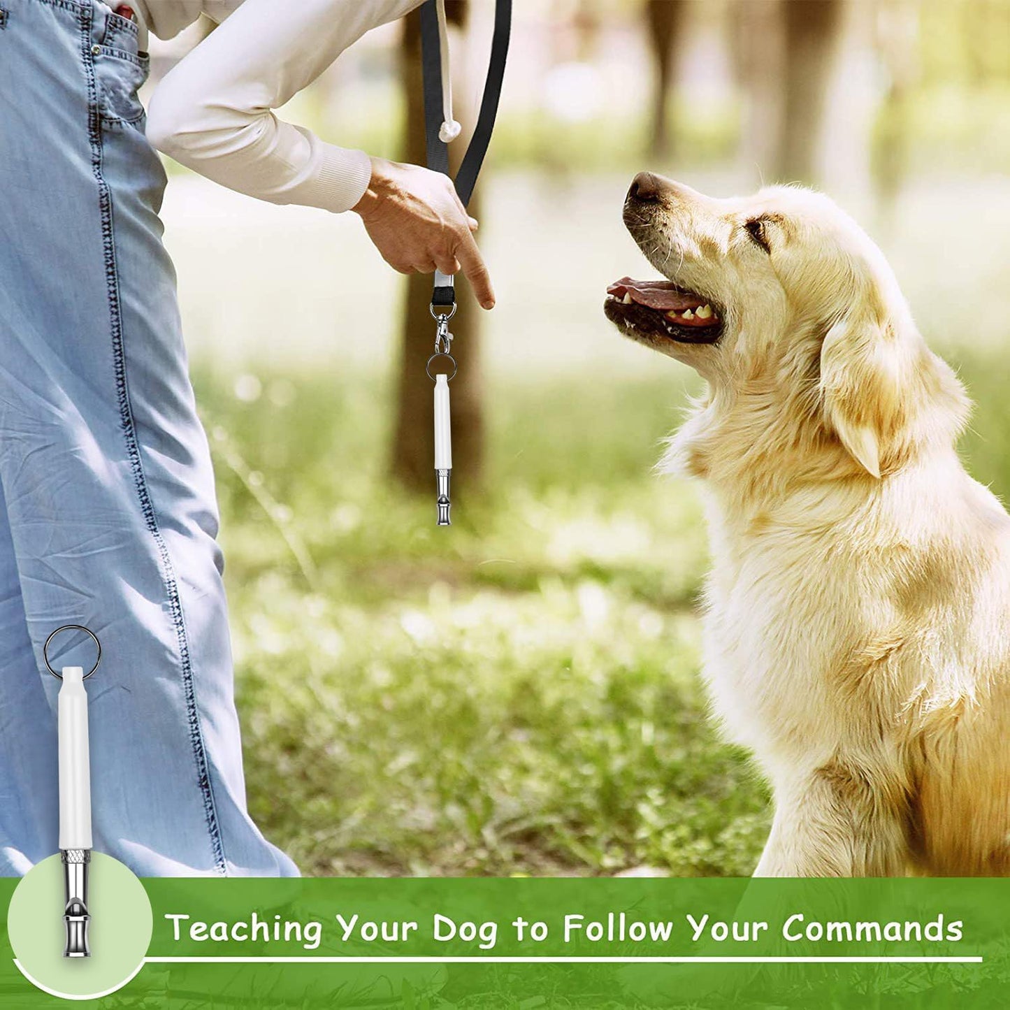White Dog Whistle to Stop Barking Neighbors Dog,Adjustable Ultrasonic Silent Dog Whistle
