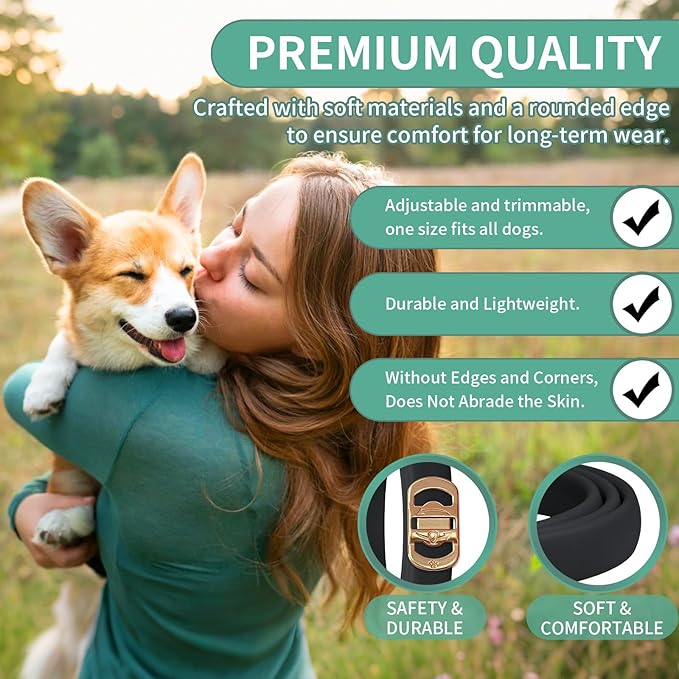 4 PCS Flea and Tick Collar for Dogs, 32 Months Protection Waterproof & Adjustable Dog Treatment Collar, Flea and Tick Prevention for Dogs & Puppies (Black)