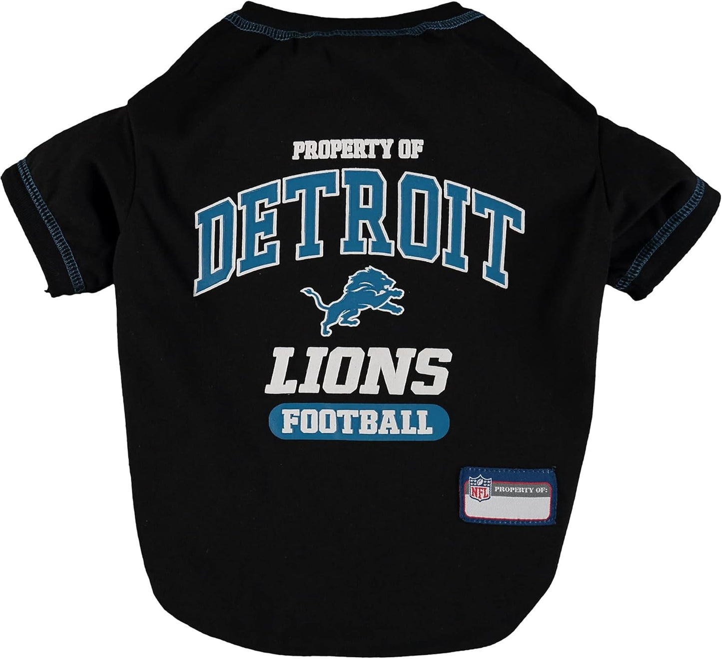 NFL Detroit Lions Dog T-shirt X-Small. - Licensed Shirt for Pets Team Colored with Team Logos- Premium Stretchable Materials for the comfort of your Dog & Cat