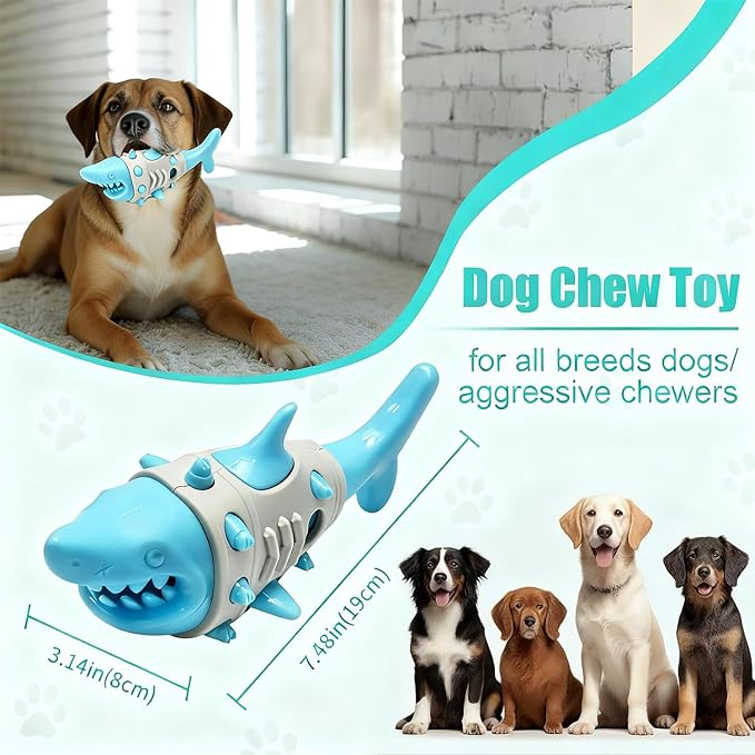 Dog Toys for Aggressive Chewers - Indestructible TPR Material with Treat Holes for Puppy Teething, Boredom Relief & Mental Stimulation - Tough Toy for Small, Medium, Large Breeds