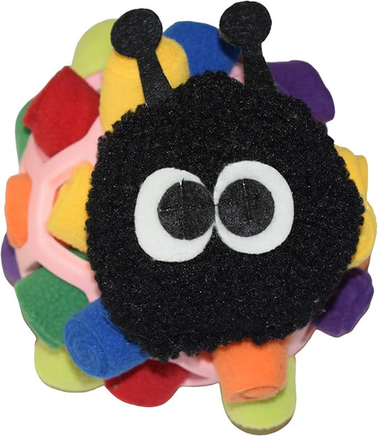 PET-ELF Caterpillar Snuffle Ball for Dogs, Interactive Tug Toys, Treat Dispensing Puzzles, Improve Foraging Skills, Slow Feeder, Indoor and Outdoor Enrichment Toy, Multifunction, Pink, 1 Pack