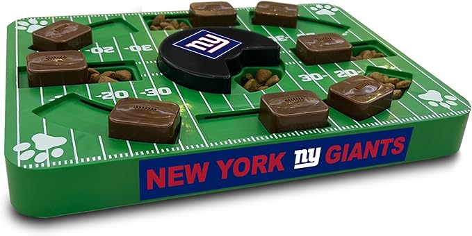 Pets First NFL New York Giants Puzzle Toy - Interactive Dog Treat Puzzle (Pack of 2)