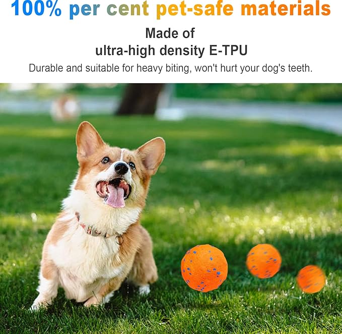 TVM Interactive Dog Toys Ball, Automatic Moving, Bouncing Chew Toys, E-TPU Material, Suitable for Large and Medium-Sized Dogs, Used for Boredom Relief and Daily Training (Orange) (Orange)