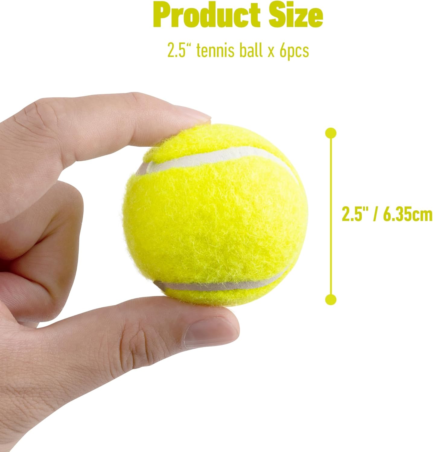 Pet Prime Dog Toy Tennis Ball 6 Pcak 2.5 Inch for Max Automatic Ball Lanucher Interactive Pet Balls for Exercise Training Play Fetch