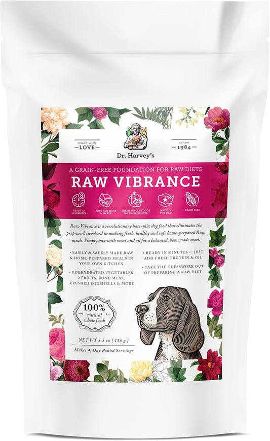 Dr. Harvey's Raw Vibrance Grain Free Dehydrated Foundation for Raw Diet Dog Food (Trial Size 5.5 Oz)