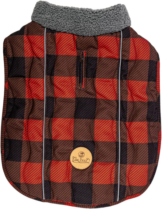 King Buck Quilted Dog Jacket, Buffalo Red, M/L, KB-QJKT-RDBFL-M/L-1