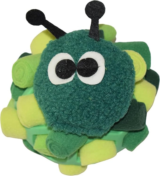 PET-ELF Caterpillar Snuffle Ball for Dogs, Interactive Tug Toys, Treat Dispensing Puzzles, Improve Foraging Skills, Slow Feeder, Indoor and Outdoor Enrichment Toy, Multifunction, Green, 1 Pack