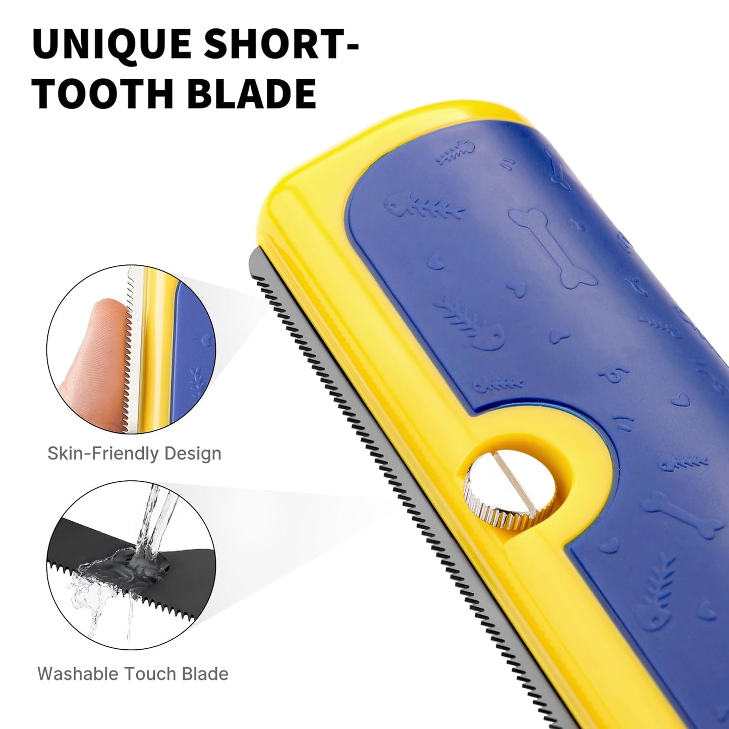 Cat & Dog Deshedding Brush – Blue_Yellow Pet Hair Remover Comb for Shedding, Dual-Tone Handle, Effective Grooming Tool for Long & Short Hair