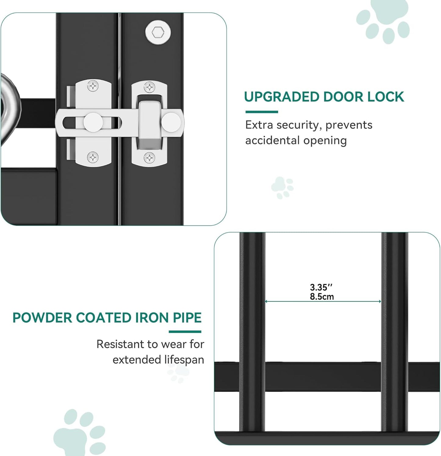 DWVO Large Outdoor Dog Kennel with Rotating Feeder Bowls, 8'L x 4'W x 5.4'H Dog Kennel Outside with Roof, Heavy Duty Dog Cage with UV-Resistant Waterproof Cover for Medium Large Dogs