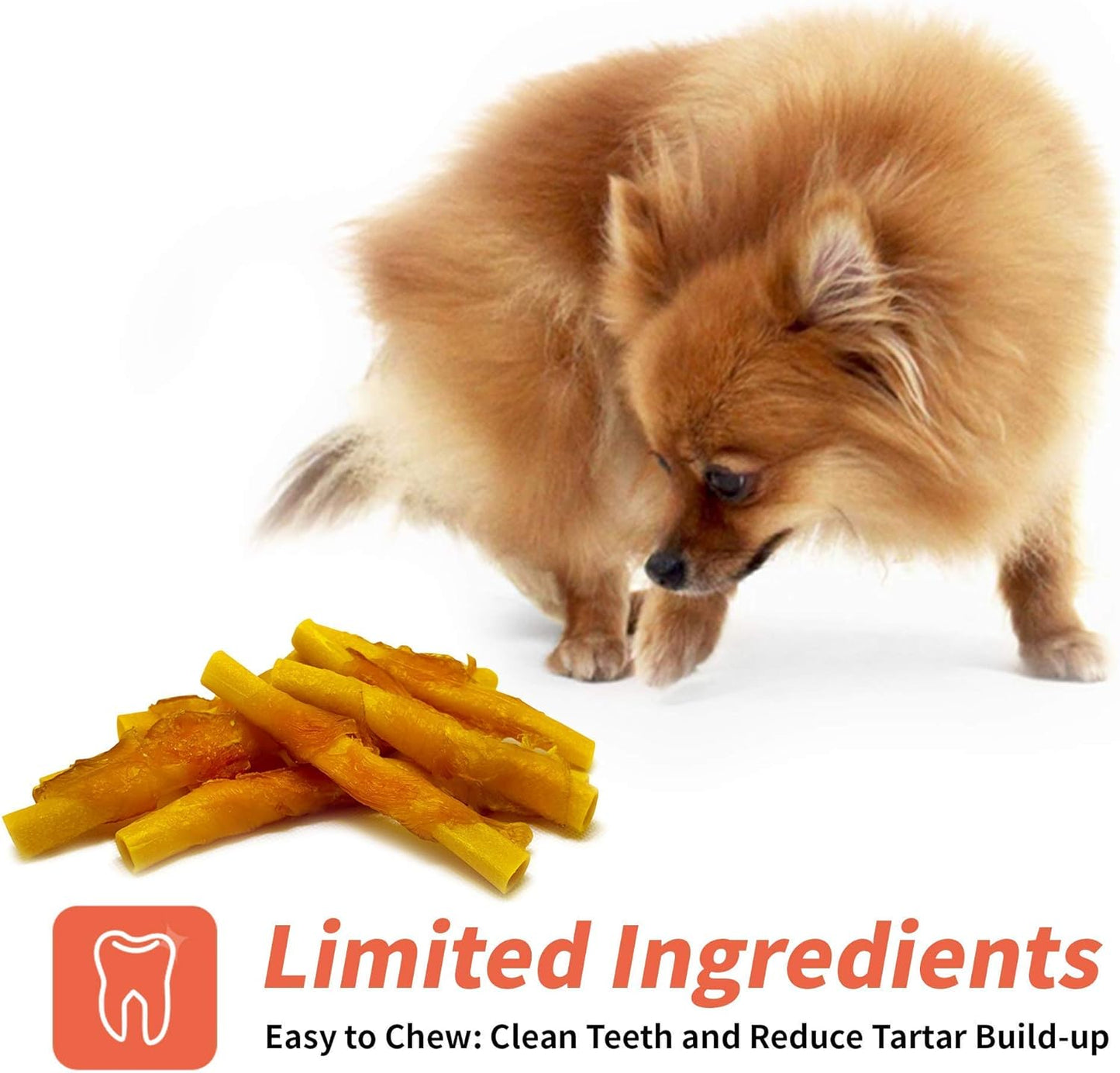 Chicken Wrapped Dog Bone Treat Sticks with Glucosamine & Turmeric, Easy to Digest, Non-Rawhide Soft Chicken Cheese Dog Chew Treats 15pcs/Pack
