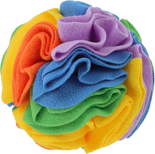 Snuffle Ball for Dogs, Designed for Small Breeds and Puppies, Interactive Dog Toys, Keeps Pets Busy with Storage Bag Machine Washable, Colorful, Large
