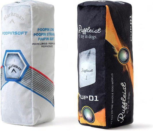 Ruff Puff Golf Ball Dog Toy with Squeaker - Funny Cute Plush Dog Toys for Golfers