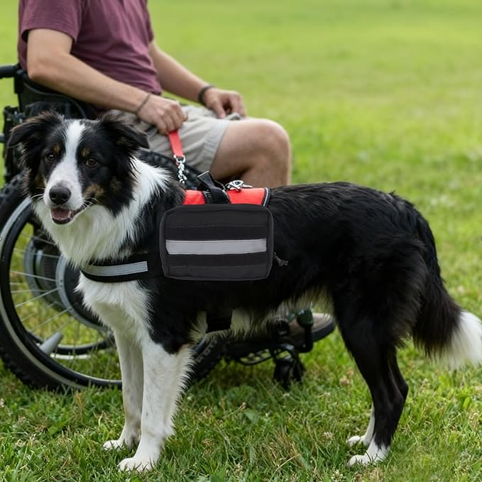 Yeebeny Service Dog Vest Harness Saddle Bag Backpack Pouch, Emotional Support Saddle Bag for Snacks, Poop Bags and Toys Practical Equipment Tactical Management Bag