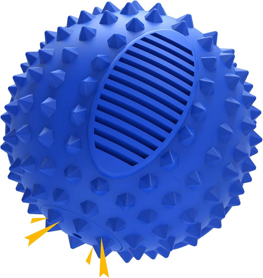 petizer 4" Squeaky Dog Balls for Aggressive Chewers, Durable Interactive Spiky Ball for Teething, Indestructible Rubber Dog Chew Toys, Tough Pet Toys for Small, Medium & Large Breeds
