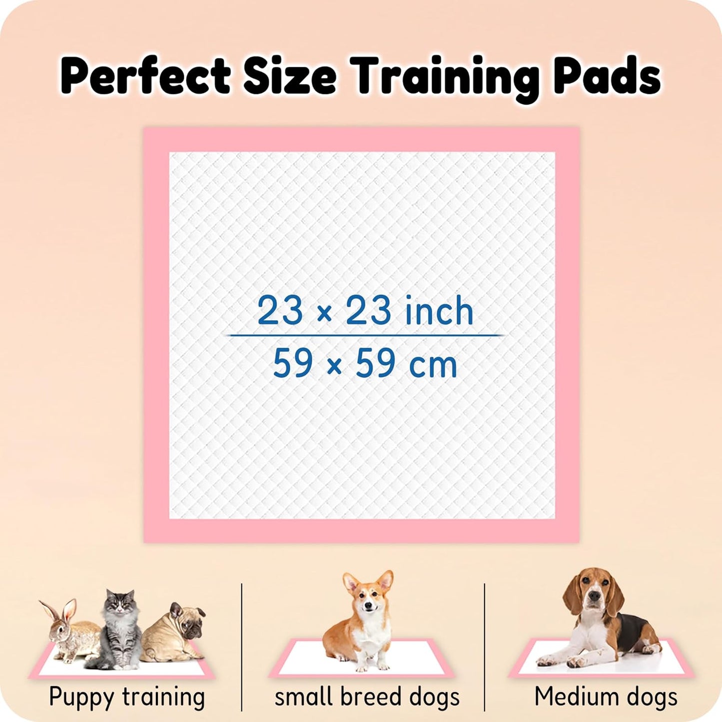 MoMoCo Puppy Pads, 23"x23"-100 Count Dog Pee Pads, Super Absorbent Extra Large Disposable Dogs Training Pads , Leak-Proof, Quick-Drying Dogs Potty Pads for Doggies Puppies