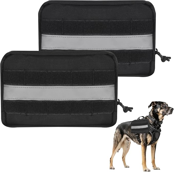 Yeebeny Service Dog Vest Harness Saddle Bag Backpack Pouch, Emotional Support Saddle Bag for Snacks, Poop Bags and Toys Practical Equipment Tactical Management Bag