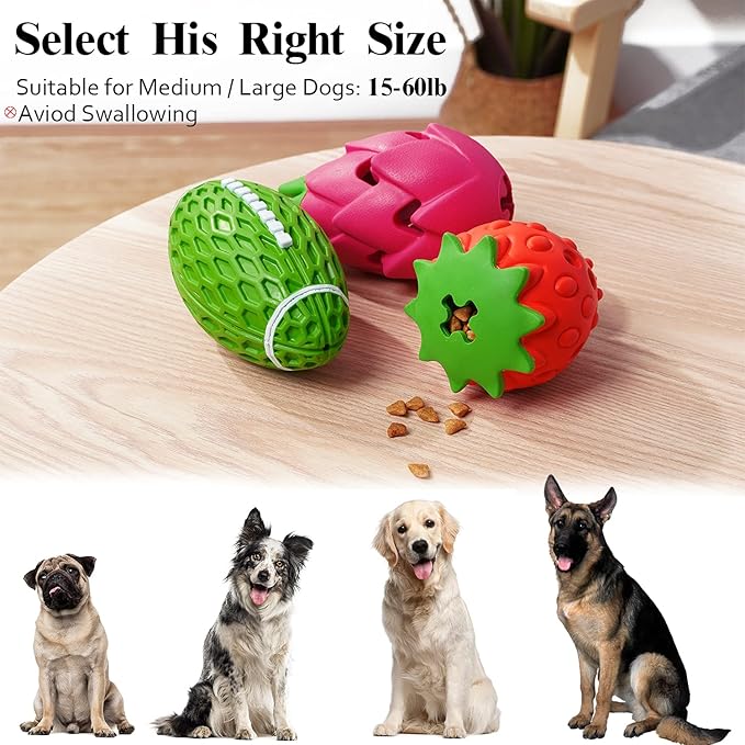 MewaJump Dog Chew Toy3 Pack Toys for Aggressive Chewers Tough Rubber Dog Toy Puzzle Pet Toys Large Breed, Puppy Teething Chew Toys Interactive Durable Toy for Medium and Large Breed