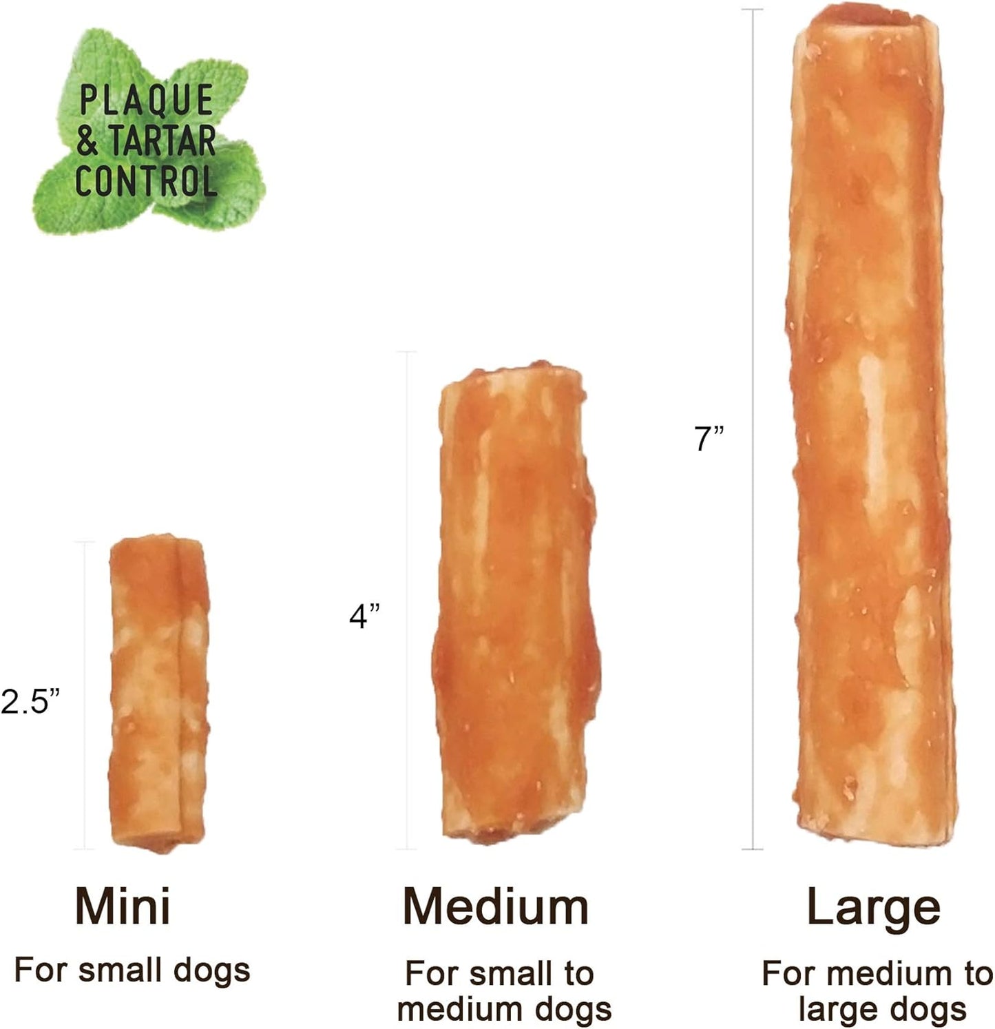 Gluten Free Rawhide Free Dog Chew Chicken Rolls Mini 2.5" for Small Dogs 10 pcs/Pack