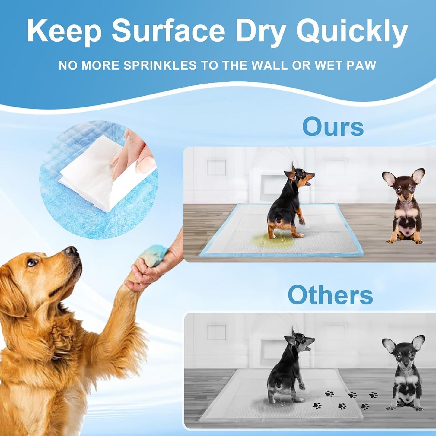 Puppy Pee Pads for Dogs Extra Large 31"x47" 100 Count, Leak-Proof & Super Absorbent, Thicken Disposable Potty Training Pads for Doggie Cats Rabbits, Quick Dry Pet Piddle Pad