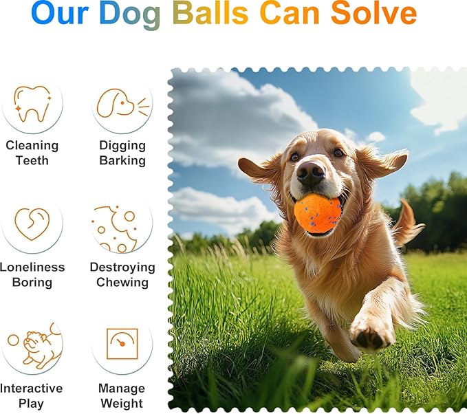 TVM Interactive Dog Toys Ball, Automatic Moving, Bouncing Chew Toys, E-TPU Material, Suitable for Large and Medium-Sized Dogs, Used for Boredom Relief and Daily Training (Orange) (Orange)