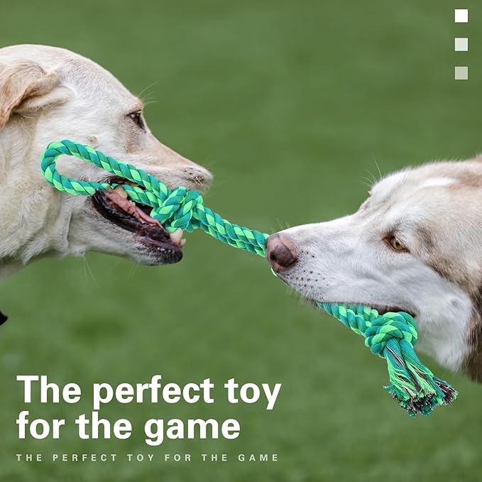 Hiboom 30 Pcs Rope Dog Toys for Aggressive Chewers Heavy Duty Dog Chew Toys for Medium Large Dog Cotton Dog Toys War Dog Toy for Teeth Cleaning