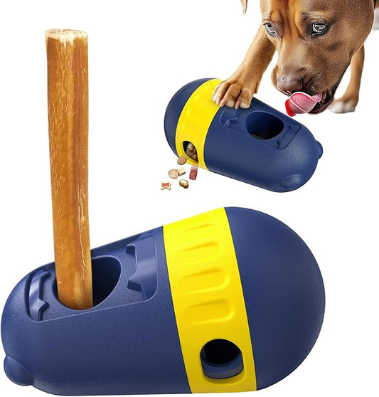 KADTC 2 in 1 Dog Bully Stick Holder & Treat Dispenser Toy - Food Dispenser Ball for Medium/Small Breed Dogs