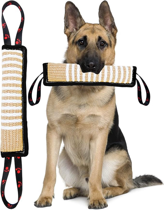 Clysoru Dog Tug Toy Dog Tough Jute Bite Pillow Lasting Training Equipment Puppy to Large Dogs Interactive Toy for Large and Small