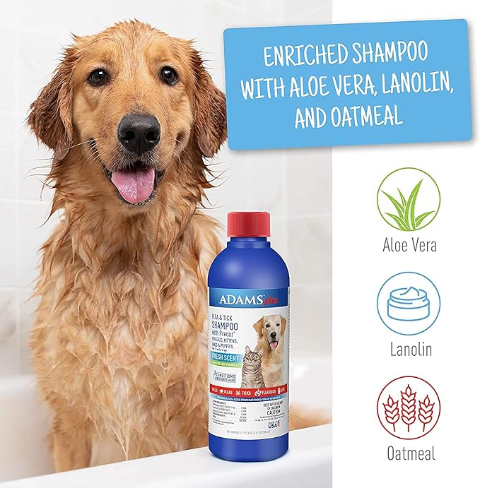 Adams Plus Flea Collar + Shampoo Bundle