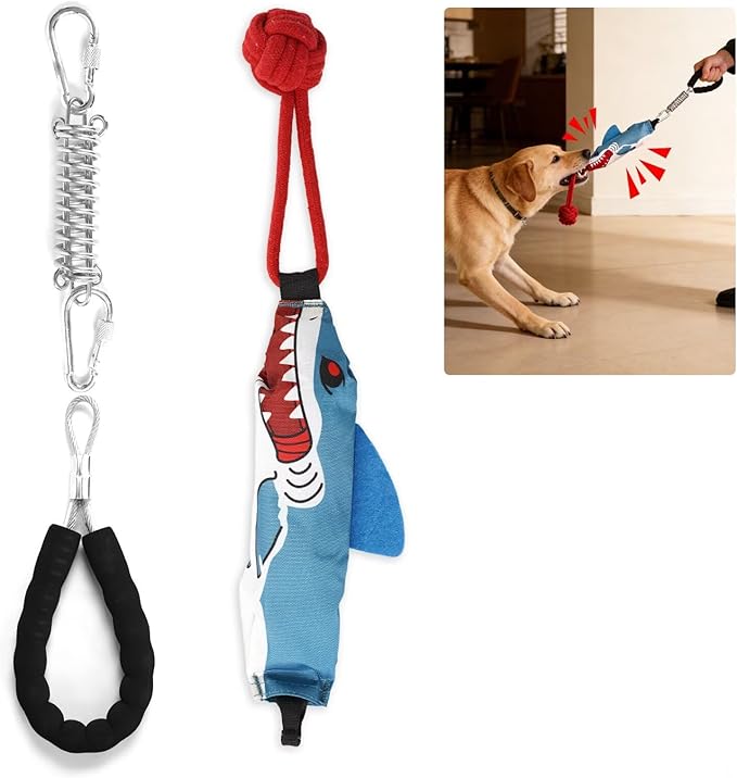 Dog Tug of War Toy with Handle, Heavy Duty Rope Tug Toy for Aggressive Chewers, Interactive Pull Toy for Training & Outdoor Self Play, Durable Tug Toy for Medium Large Dogs