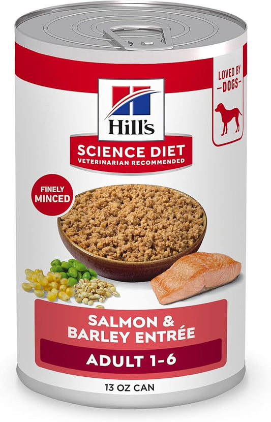 Hill's Science Diet Adult 1-6 Premium Nutrition Wet Dog Food, Salmon & Barley, 13 oz. Cans, 12-Pack