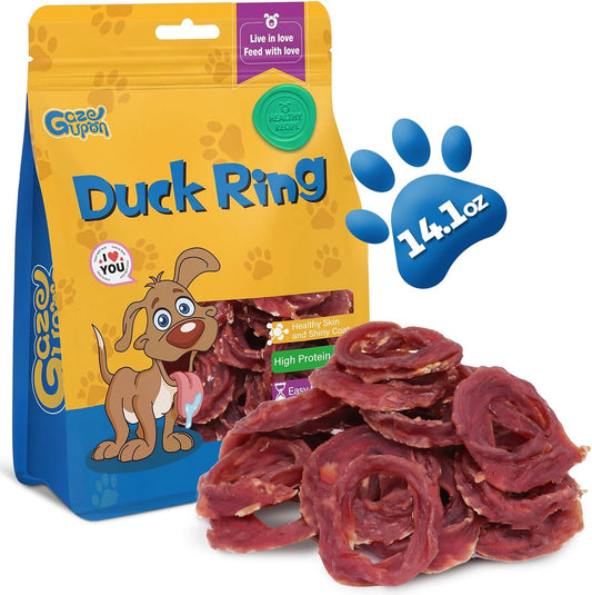 gazeupon Dog Treats Duck Jerky Rings, Natural Duck Breast, Healthy Training Rewards for Dogs w/Glucosamine Chondroitin