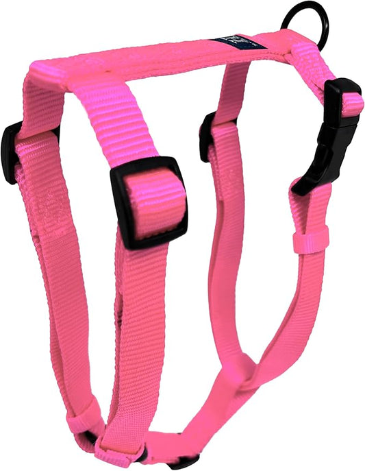 Hamilton Adjustable Comfort Nylon Dog Harness, Hot Pink, 5/8" x 12-20"