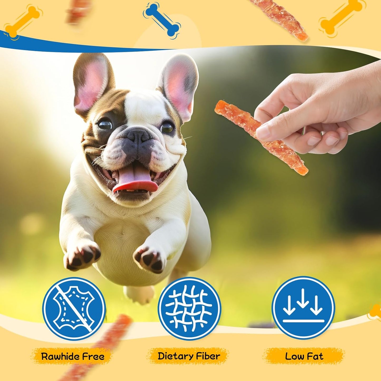 Gazeupon Dog Treats, Chicken Wrapped Sweet Potato, Healthy Training Snacks for Dogs w/Glucosamine Chondroitin, Rawhide Free