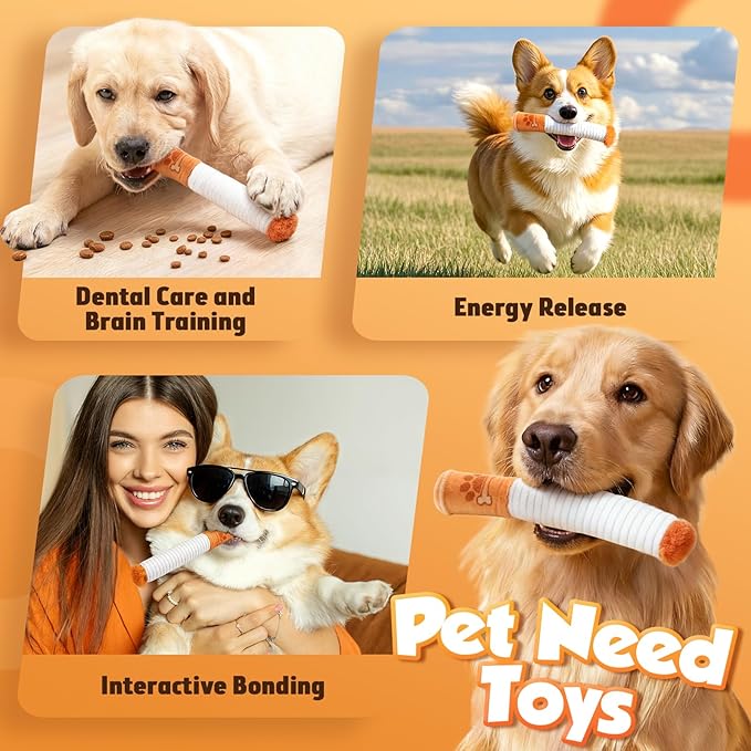 KEZKALS Interactive Dog Toys, 3 Pack Squeaky Dog Toy, Funny Dog Toys for Small Medium Dogs, Dog Gifts Stocking Stuffers, Funny Plush Pet Supplies with Treat Box for Christmas Birthday