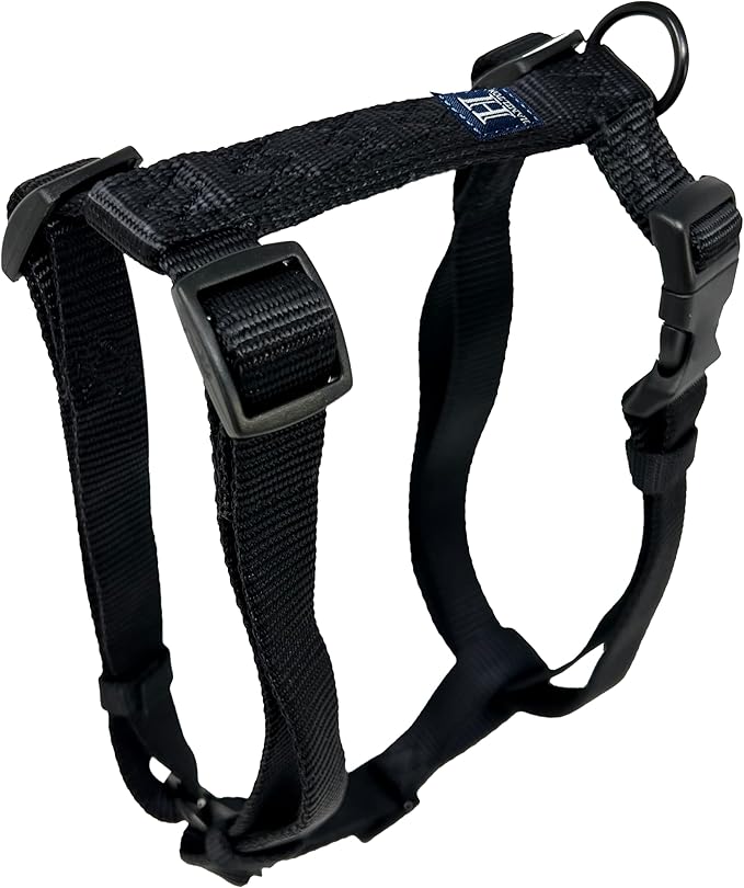 Hamilton Adjustable Comfort Nylon Dog Harness, Black, 1" x 40-50"